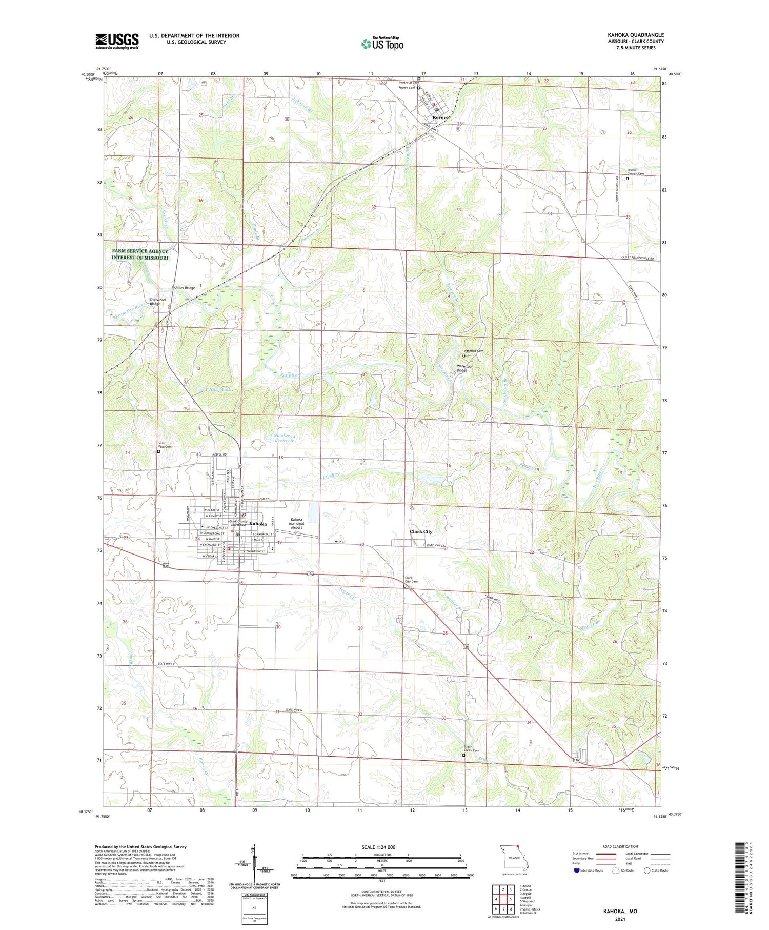 Kahoka Missouri US Topo Map Image