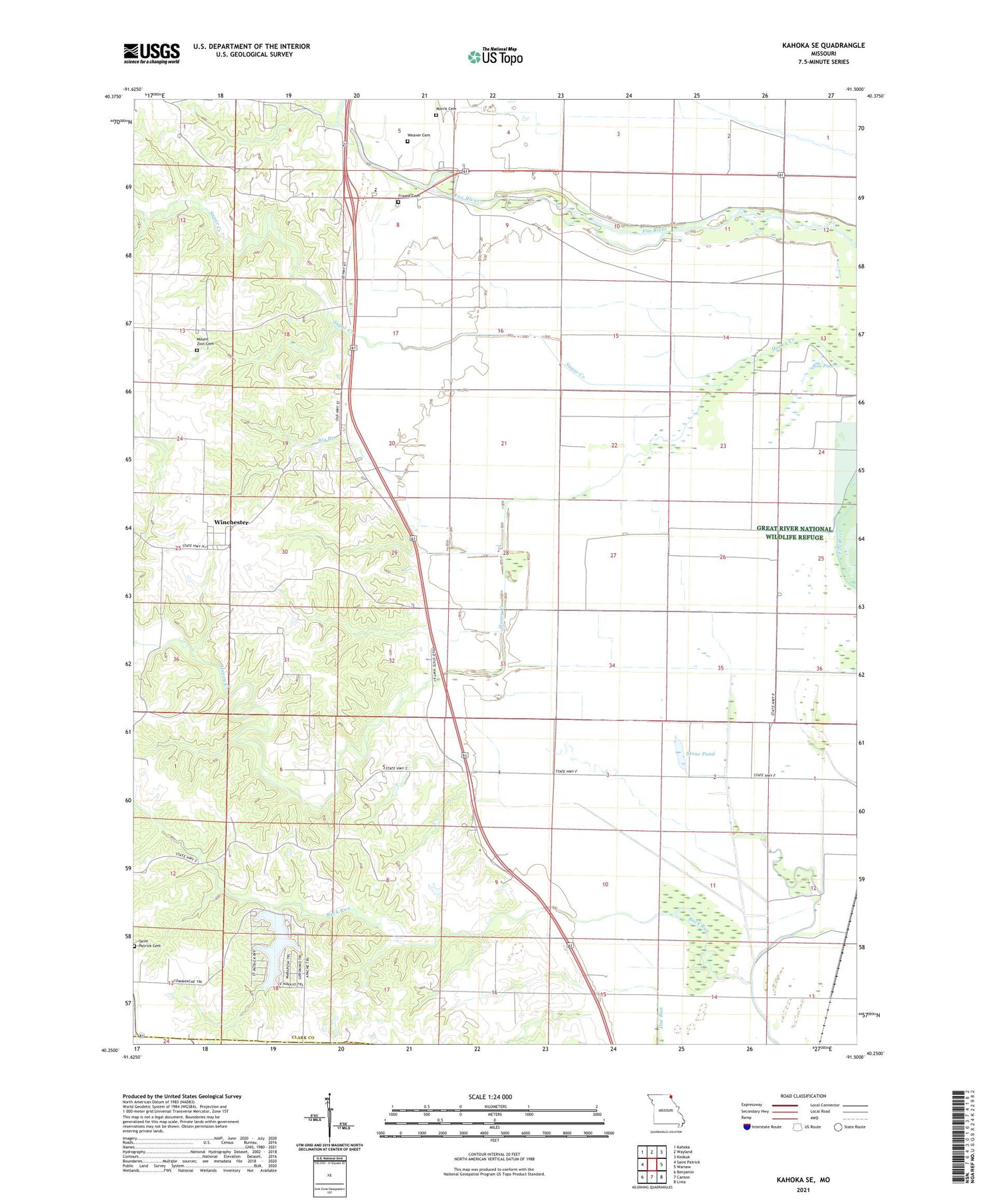 Kahoka SE Missouri US Topo Map Image