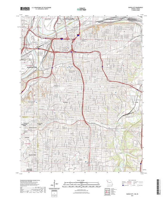 Kansas City Missouri US Topo Map Image