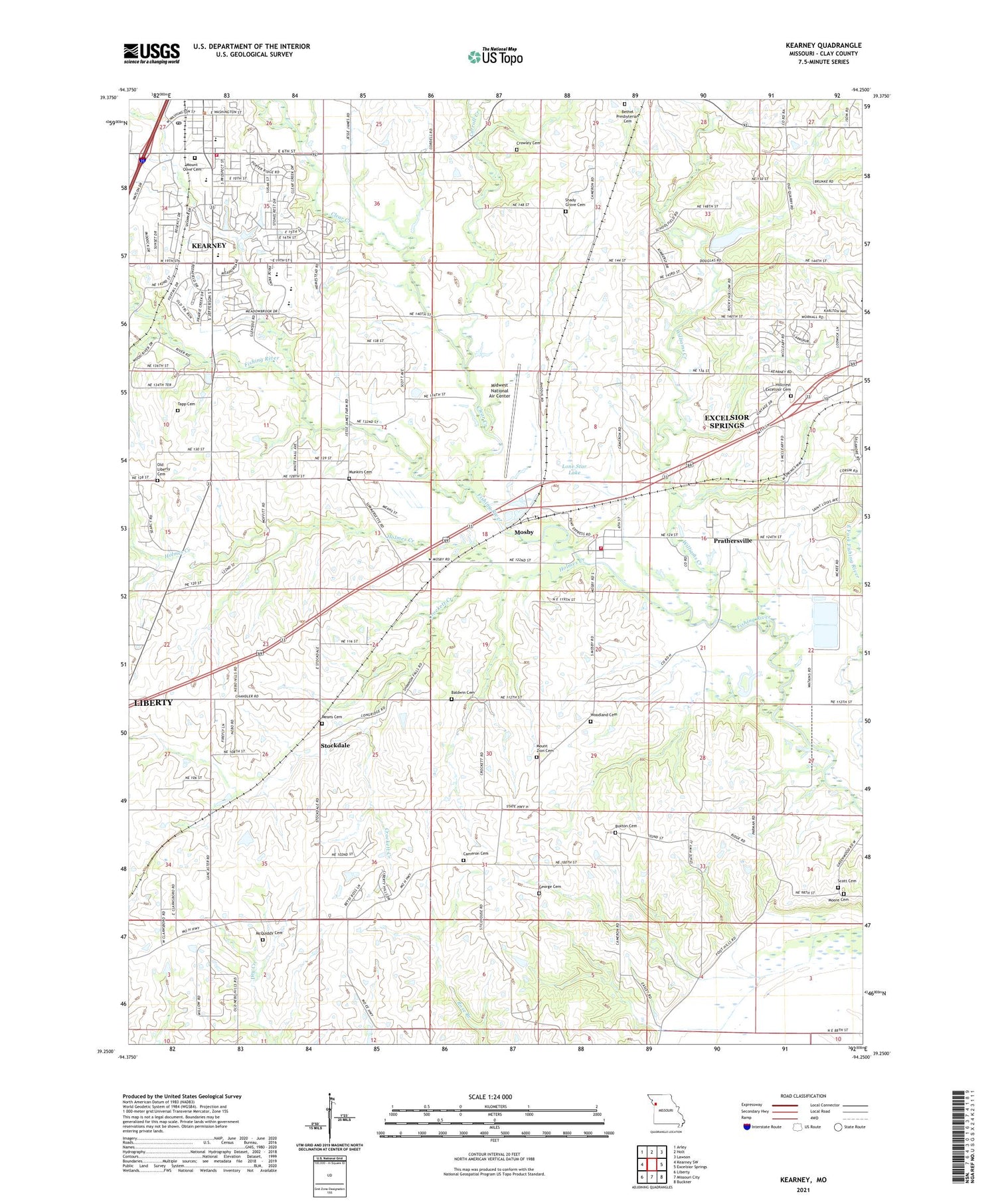 Kearney Missouri US Topo Map Image