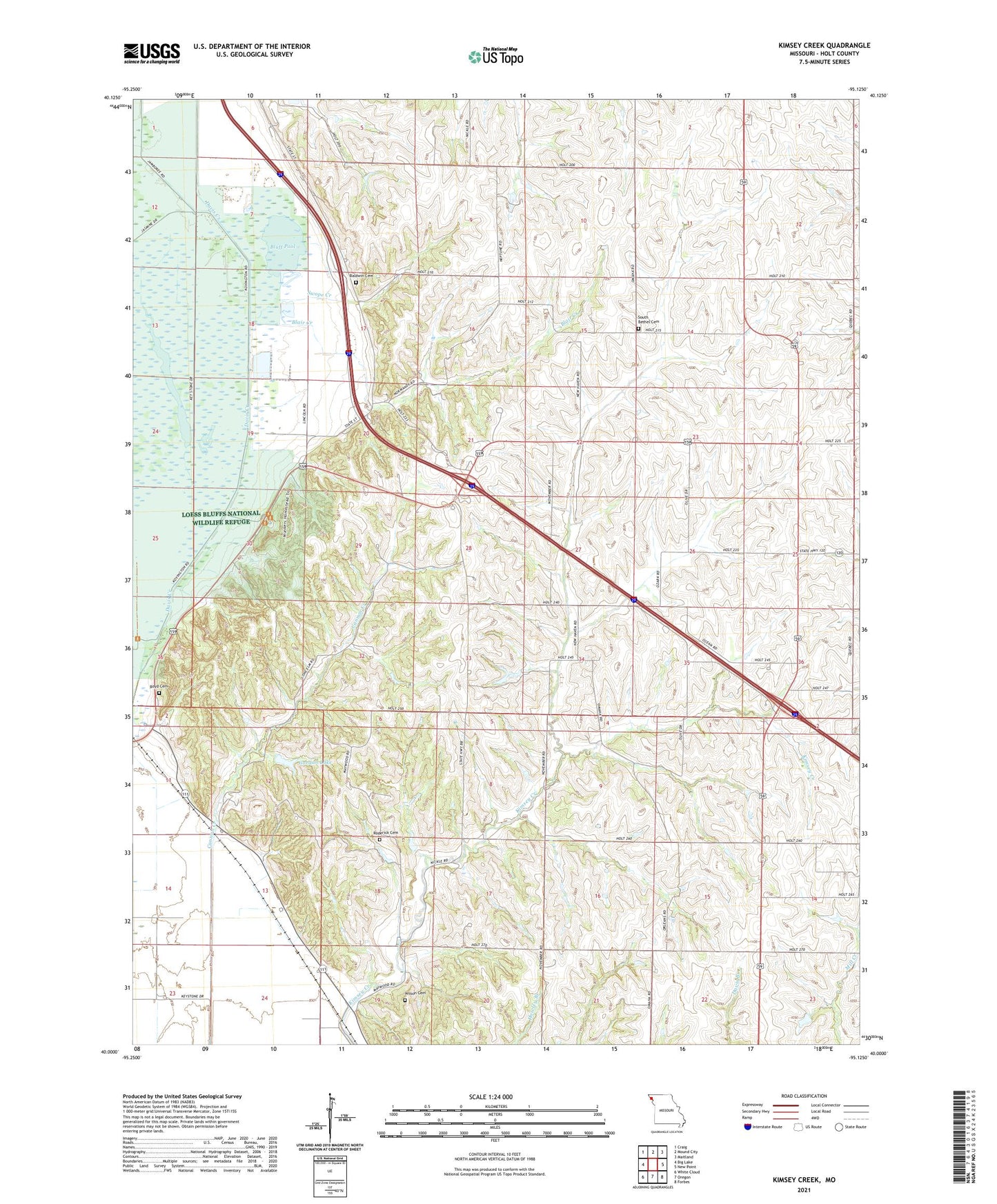 Kimsey Creek Missouri US Topo Map Image