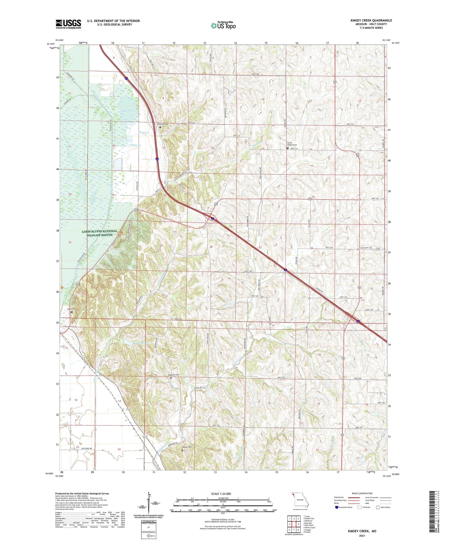 Kimsey Creek Missouri US Topo Map Image