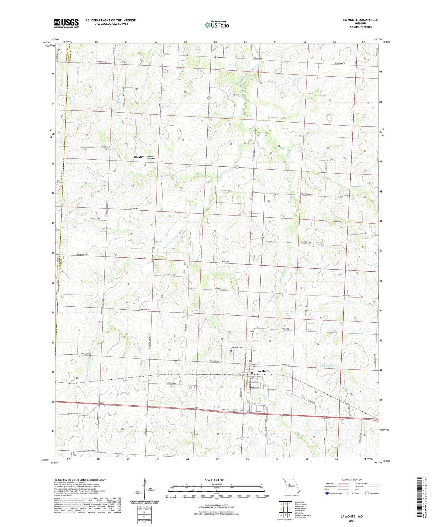 La Monte Missouri US Topo Map Image