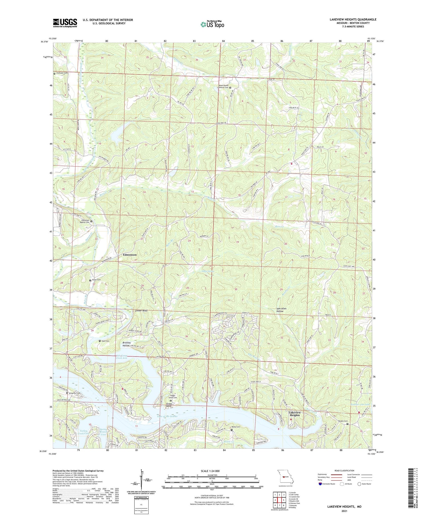 Lakeview Heights Missouri US Topo Map Image