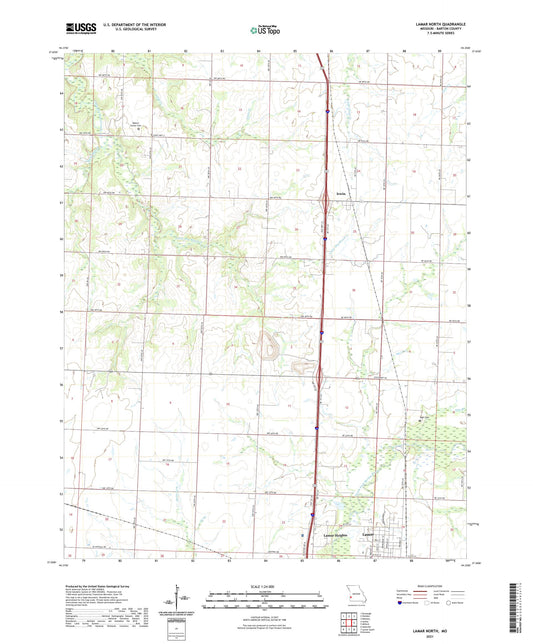 Lamar North Missouri US Topo Map Image