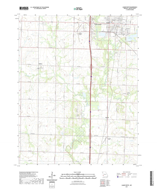 Lamar South Missouri US Topo Map Image