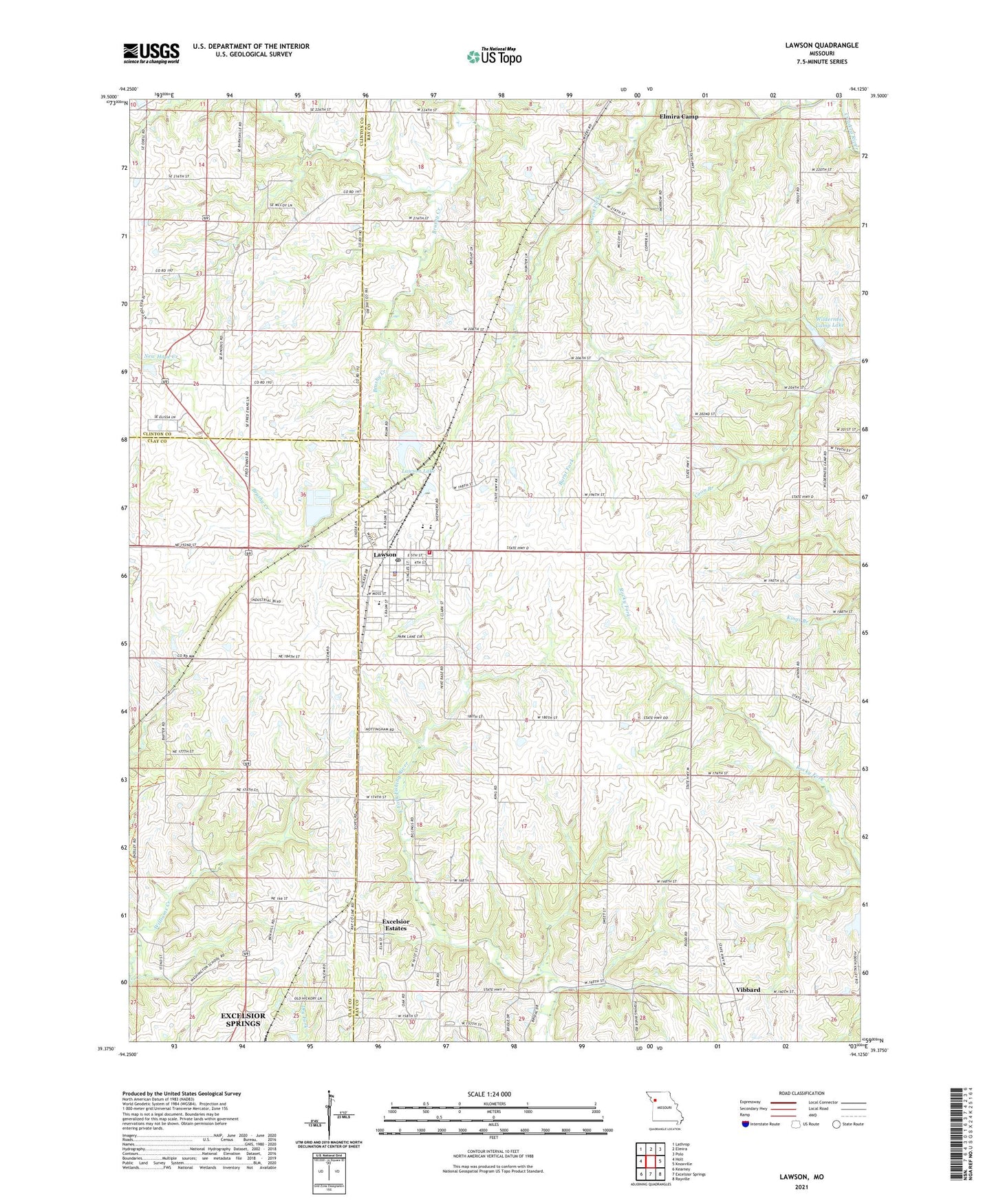 Lawson Missouri US Topo Map Image
