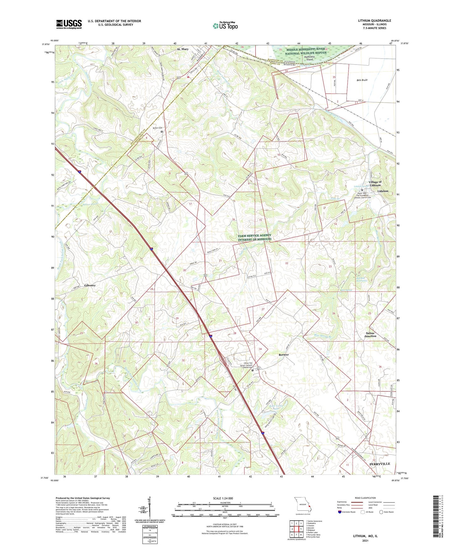 Lithium Missouri US Topo Map Image