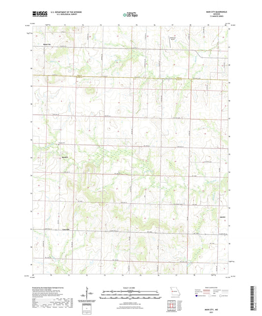 Main City Missouri US Topo Map Image