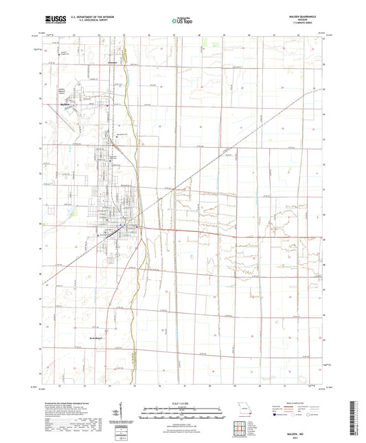 Malden Missouri US Topo Map Image