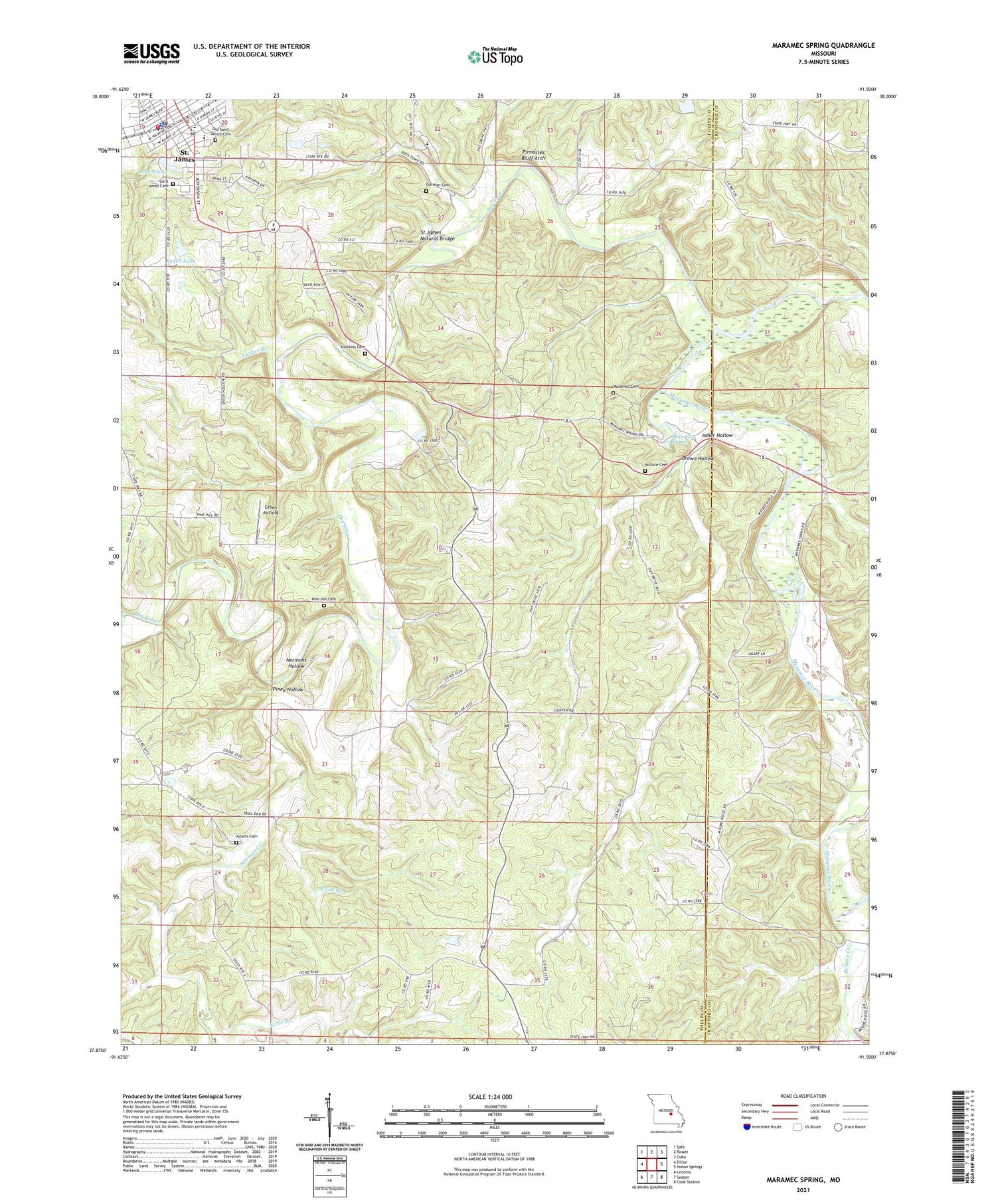 Maramec Spring Missouri US Topo Map Image