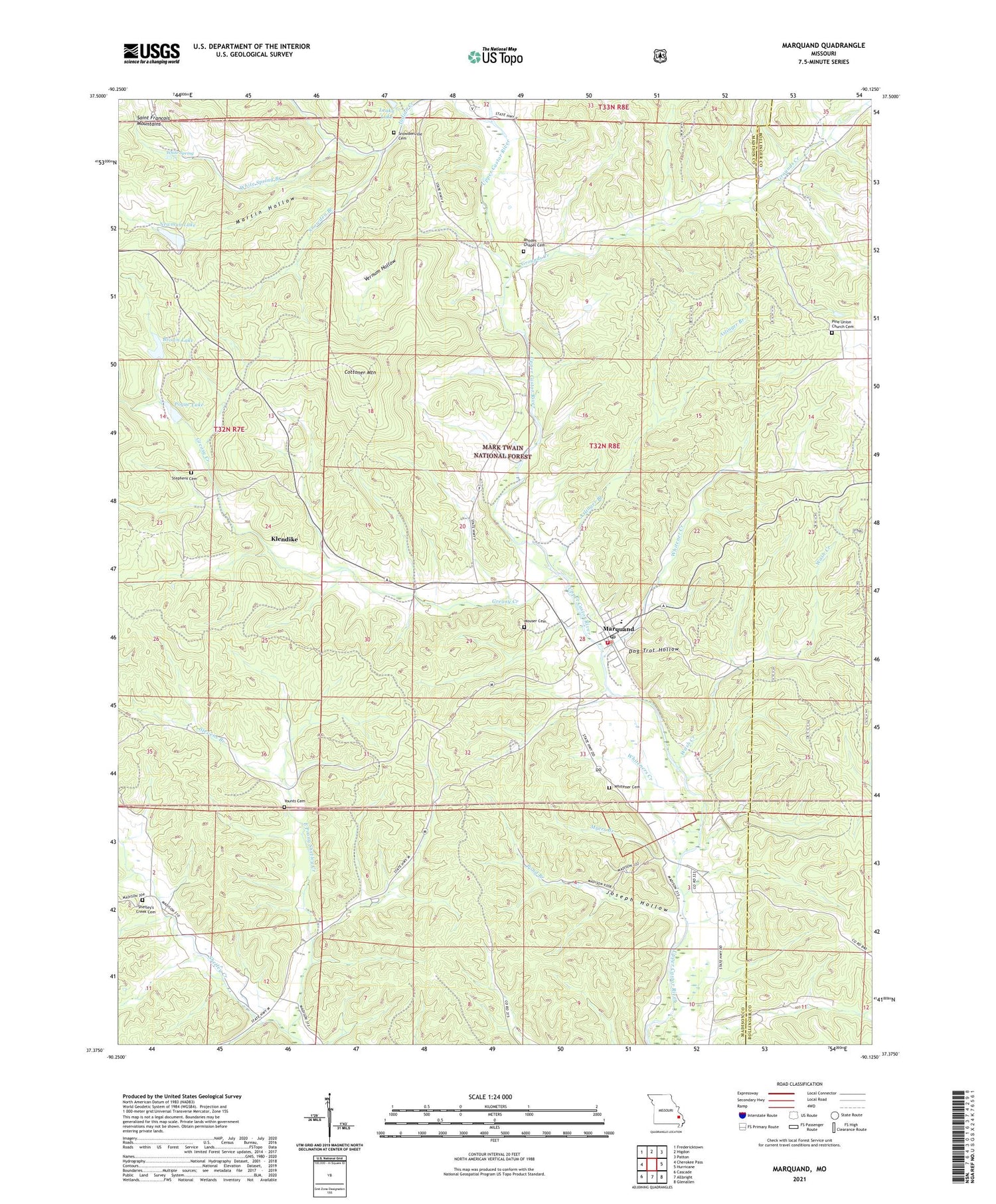 Marquand Missouri US Topo Map Image