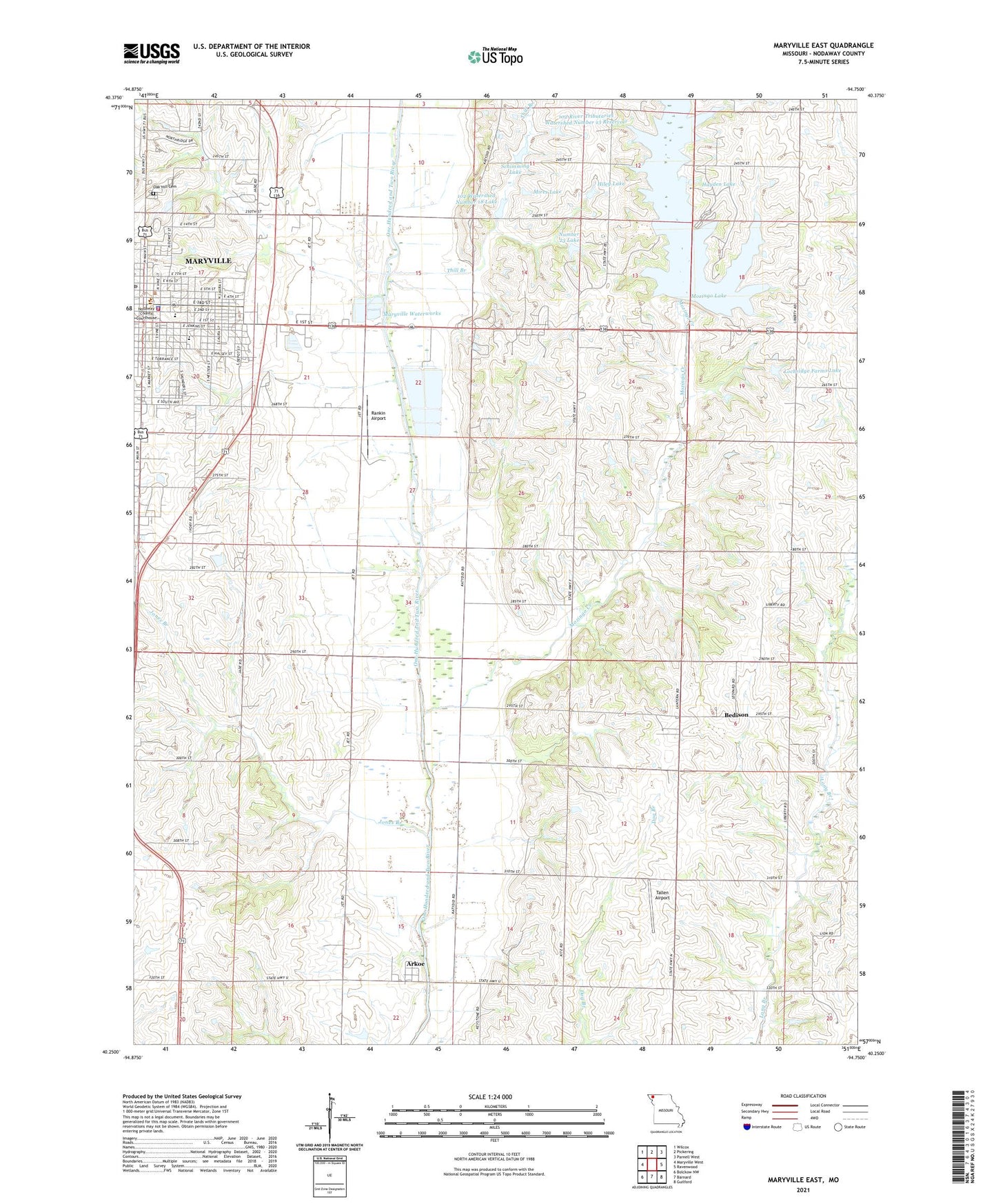 Maryville East Missouri US Topo Map Image