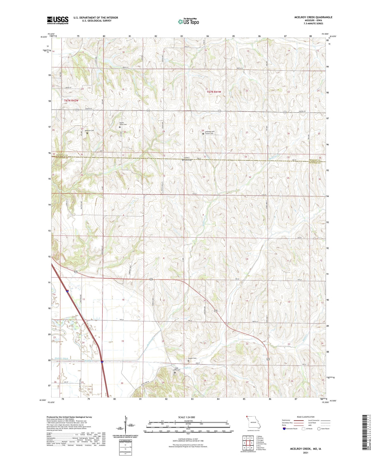 McElroy Creek Missouri US Topo Map Image