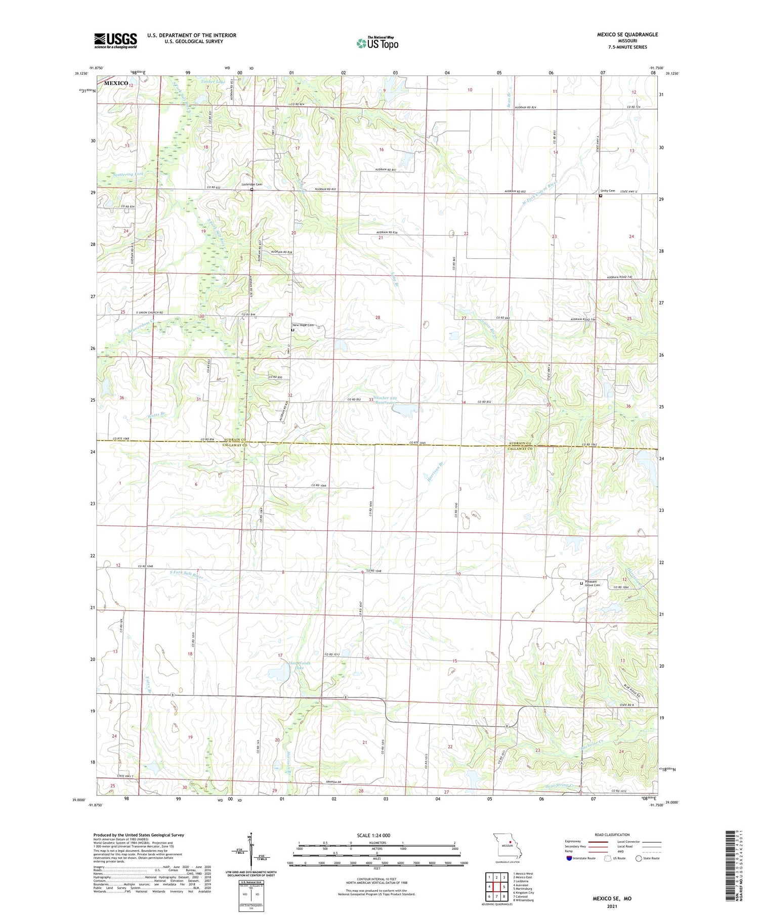 Mexico SE Missouri US Topo Map Image