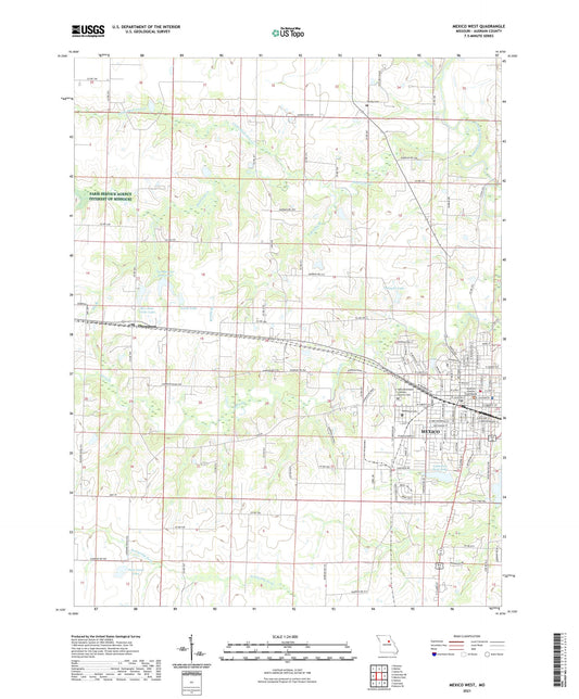 Mexico West Missouri US Topo Map Image