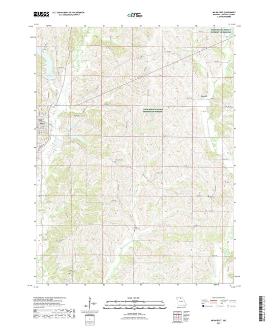 Milan East Missouri US Topo Map Image