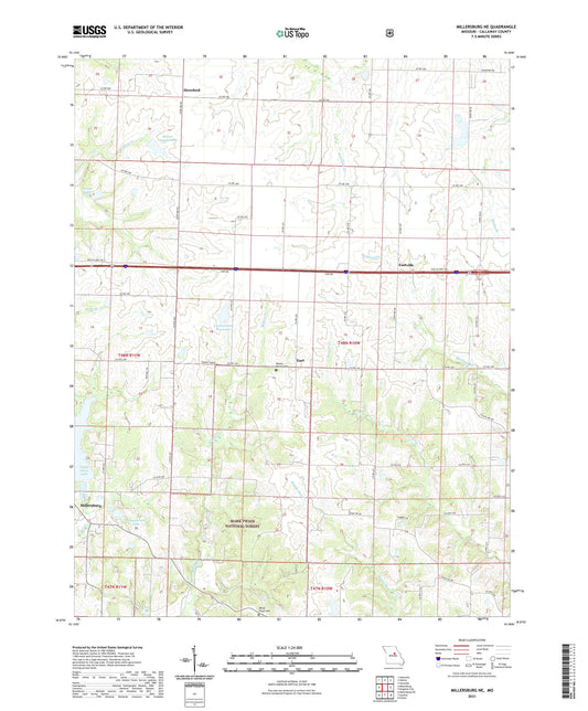 Millersburg NE Missouri US Topo Map Image