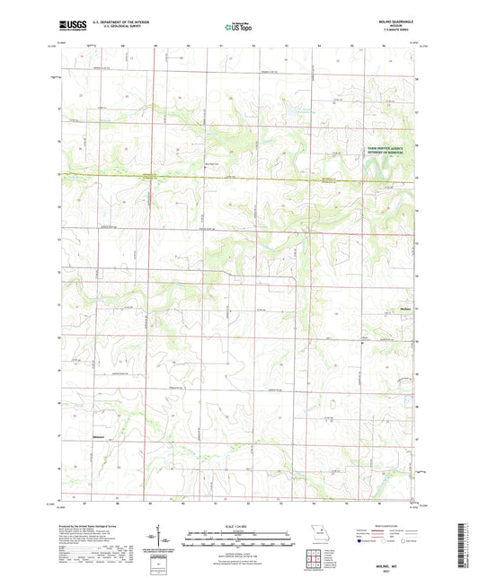 Molino Missouri US Topo Map Image