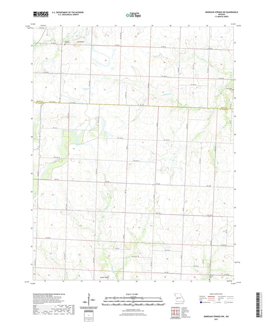 Monegaw Springs NW Missouri US Topo Map Image