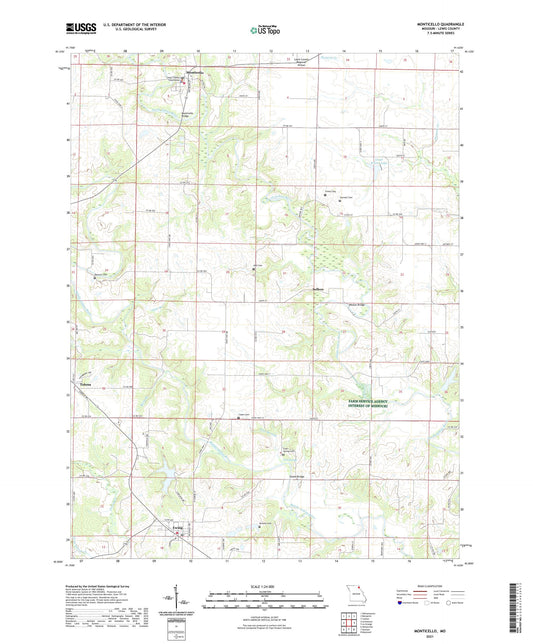 Monticello Missouri US Topo Map Image