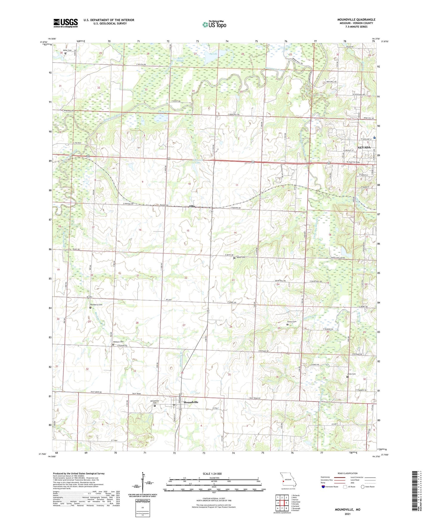 Moundville Missouri US Topo Map Image