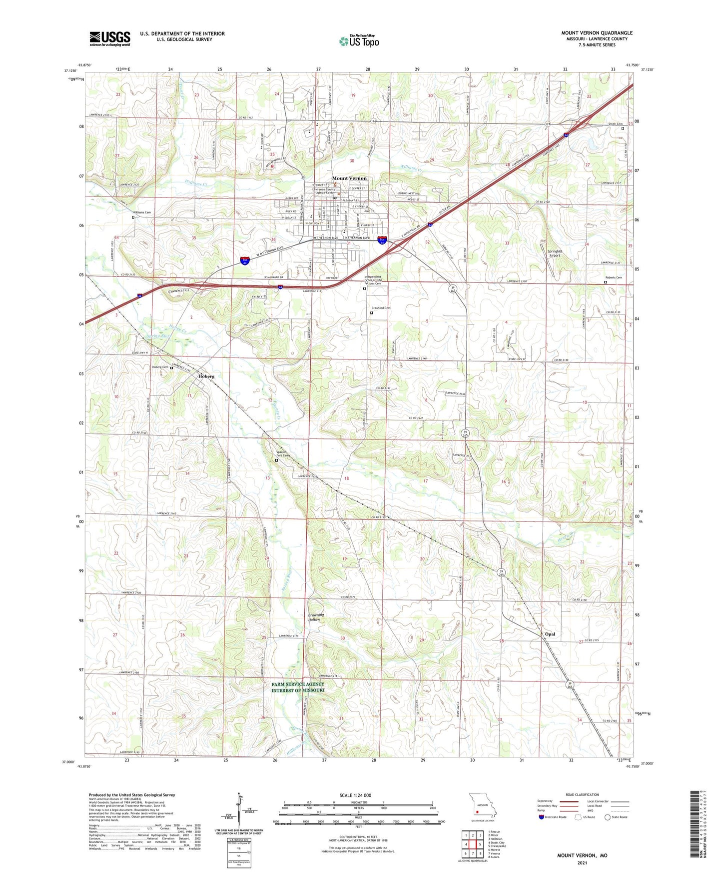 Mount Vernon Missouri US Topo Map Image