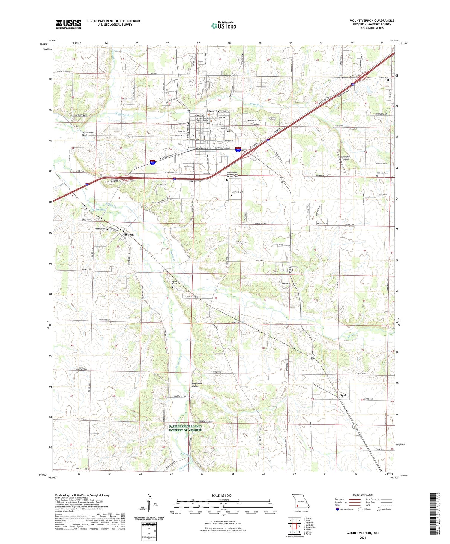 Mount Vernon Missouri US Topo Map Image