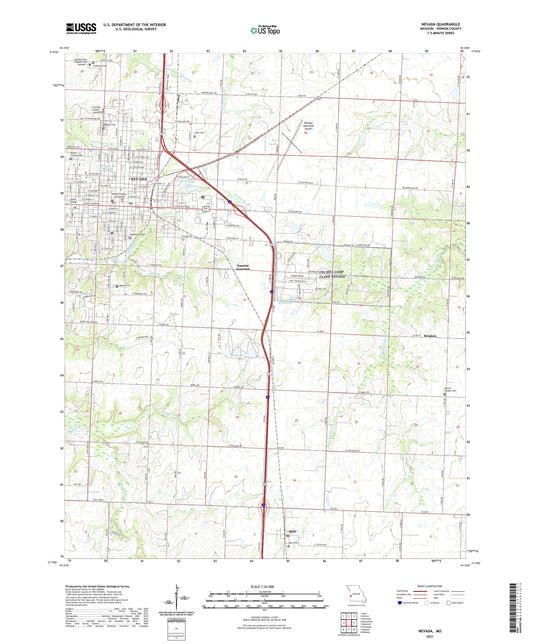 Nevada Missouri US Topo Map Image