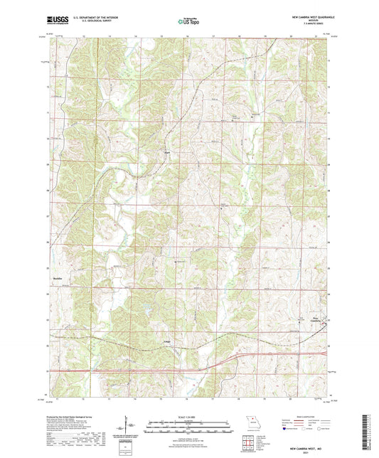 New Cambria West Missouri US Topo Map Image