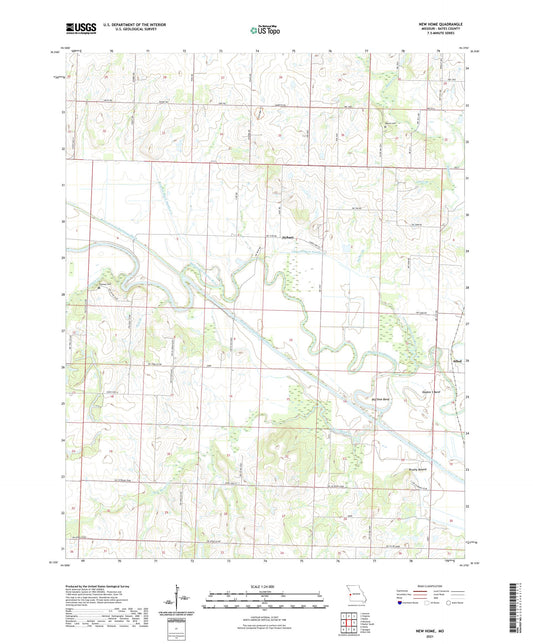 New Home Missouri US Topo Map Image