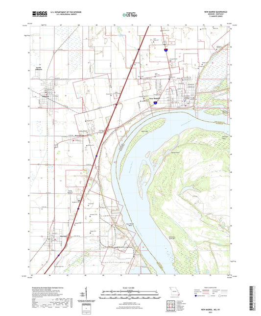 New Madrid Missouri US Topo Map Image
