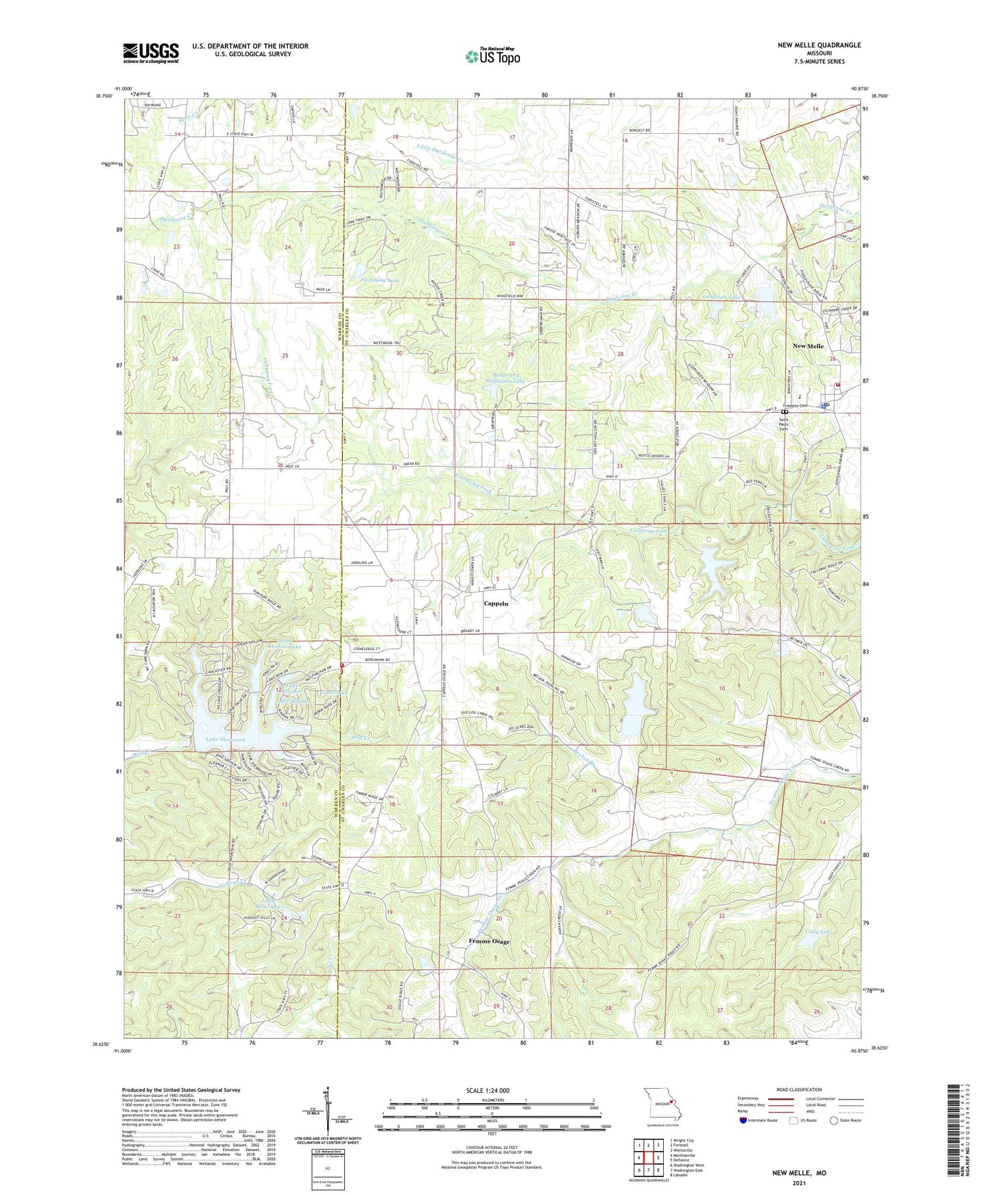 New Melle Missouri US Topo Map Image