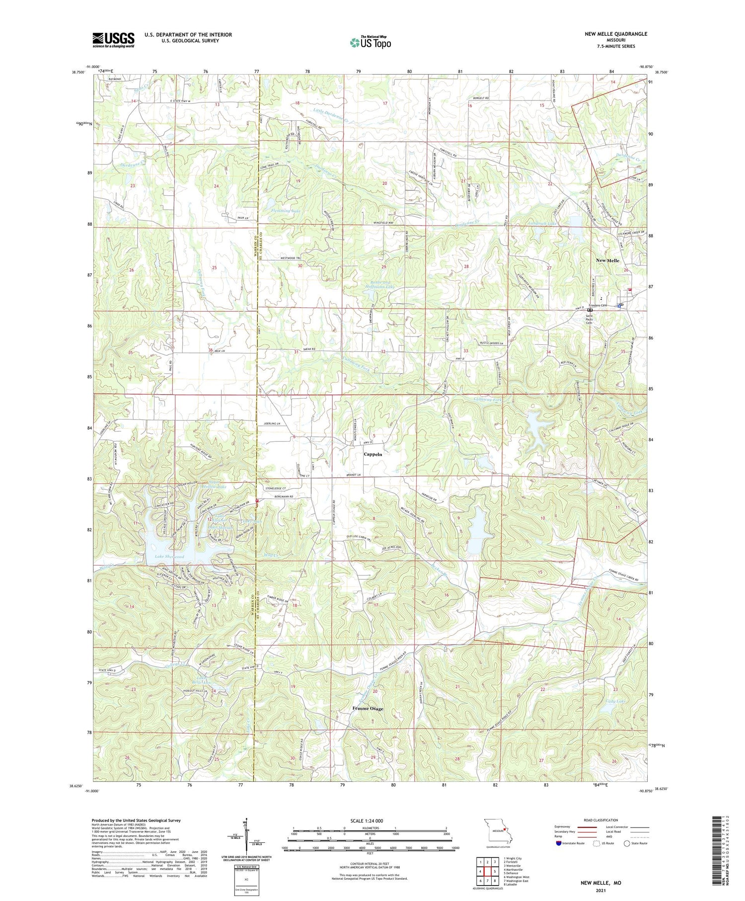 New Melle Missouri US Topo Map Image