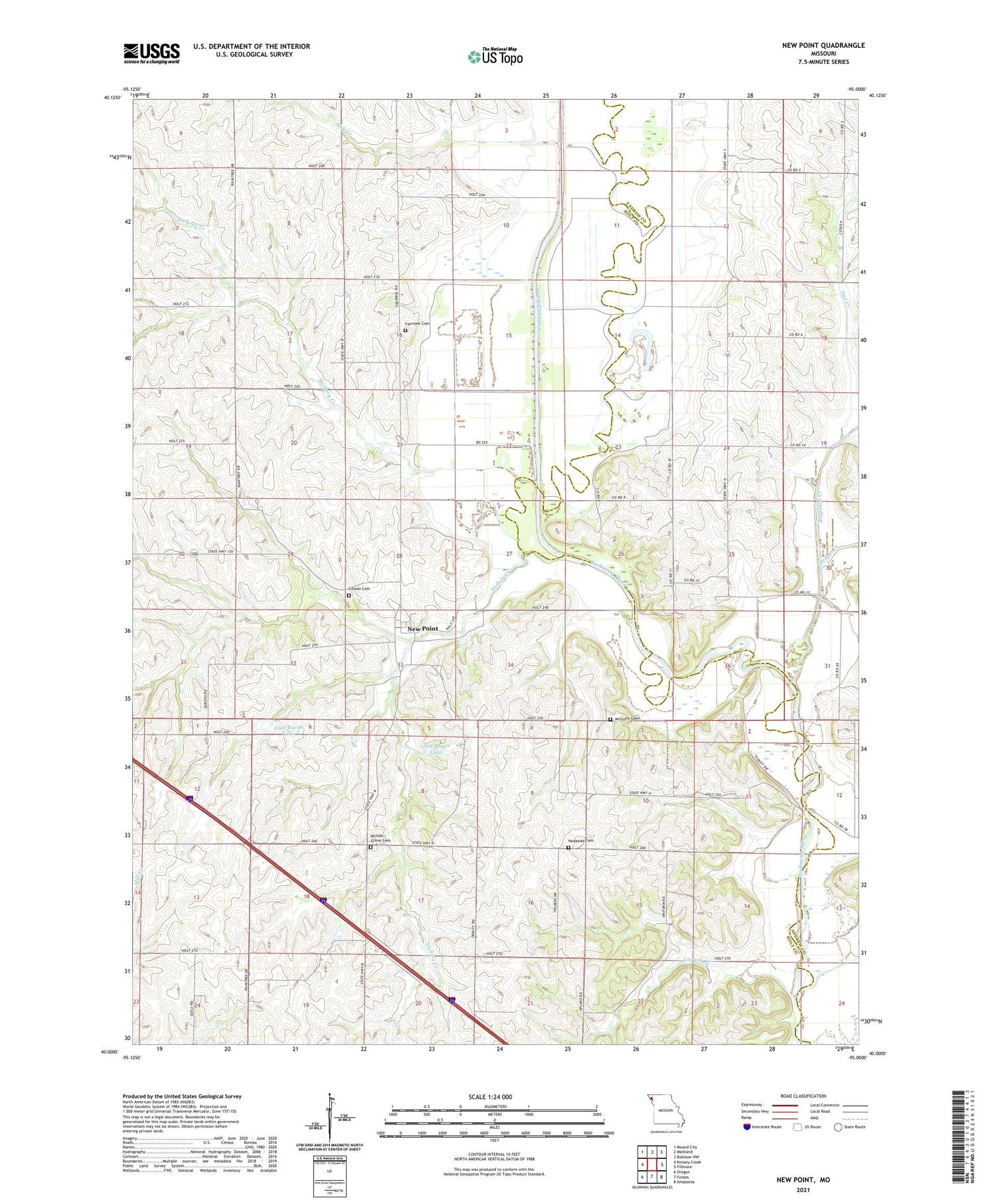 New Point Missouri US Topo Map Image