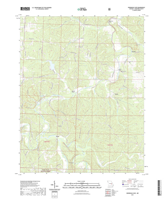 Onondaga Cave Missouri US Topo Map Image