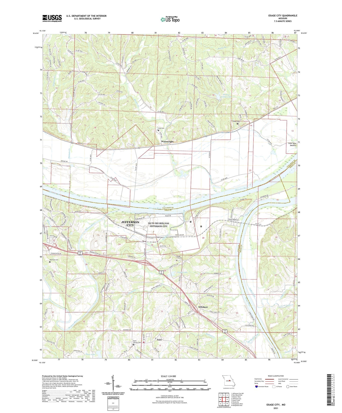 Osage City Missouri US Topo Map Image
