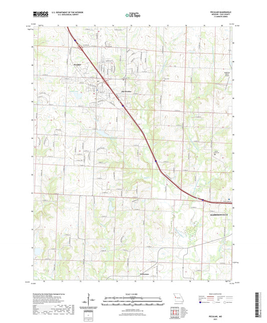 Peculiar Missouri US Topo Map Image