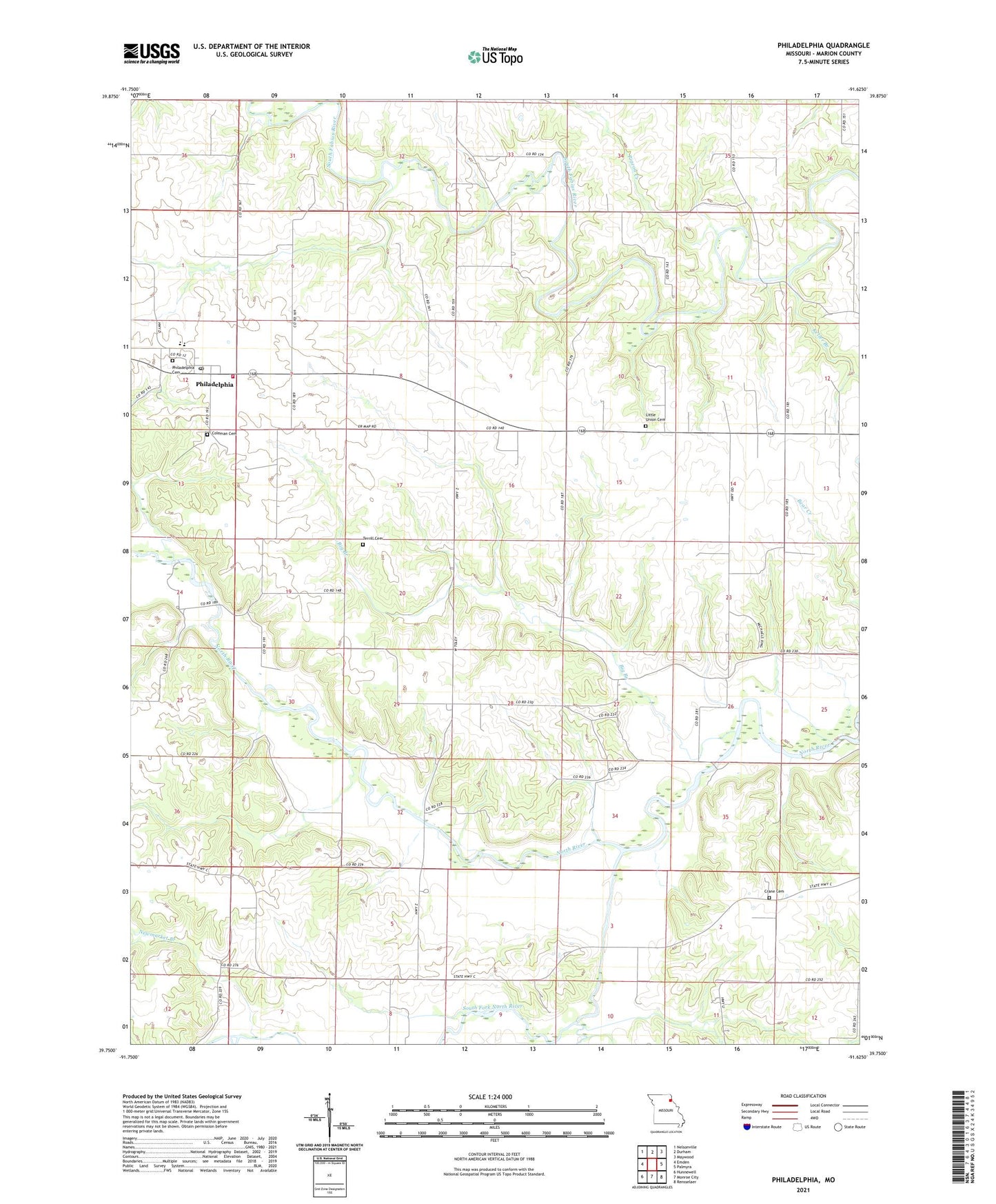 Philadelphia Missouri US Topo Map Image
