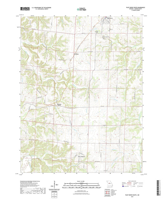 Pilot Grove South Missouri US Topo Map Image
