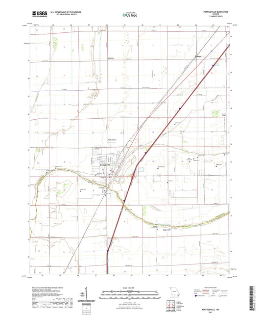 Portageville Missouri US Topo Map Image