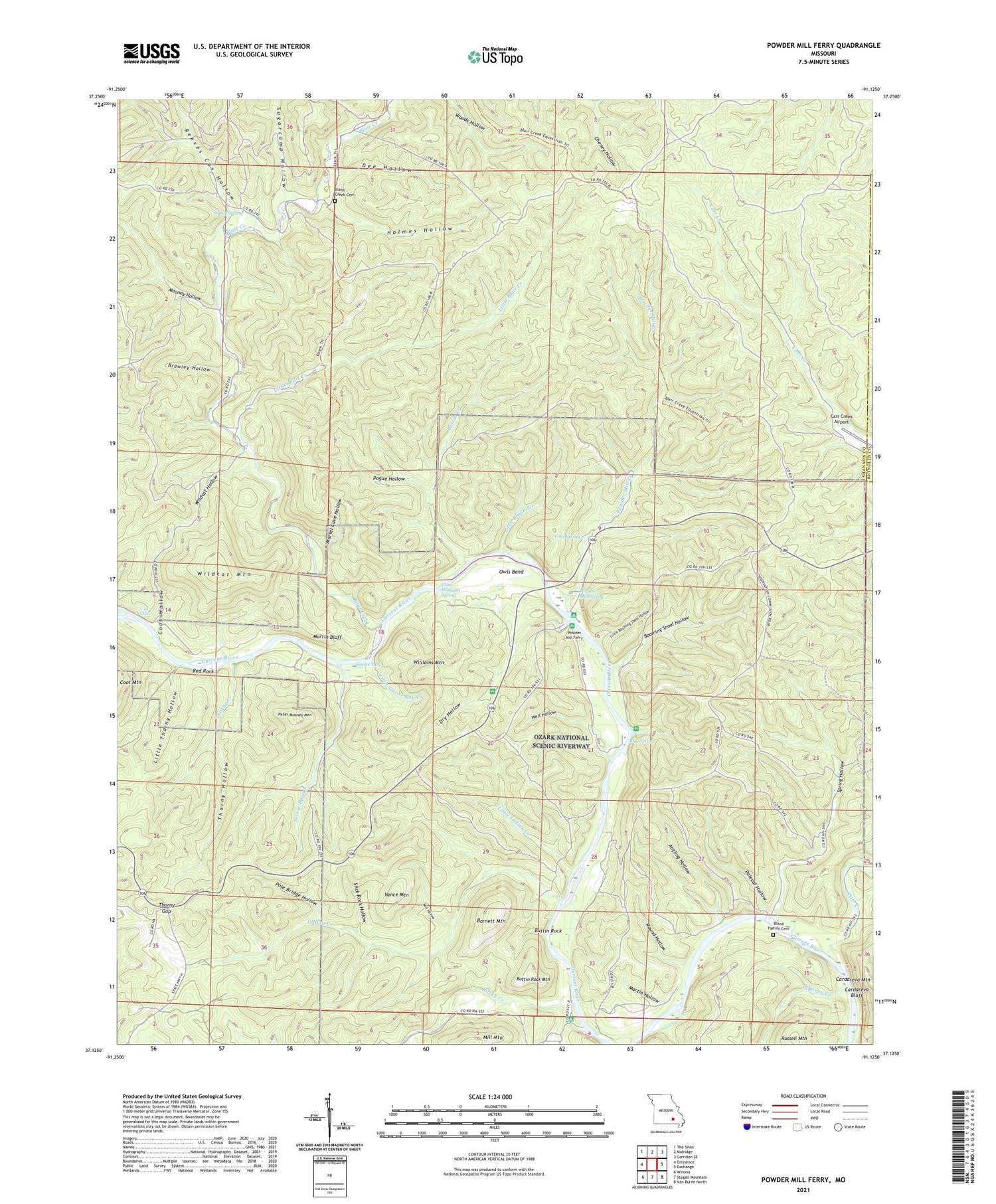 Powder Mill Ferry Missouri US Topo Map Image