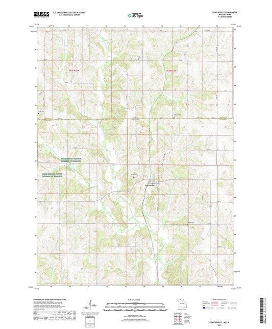 Powersville Missouri US Topo Map Image