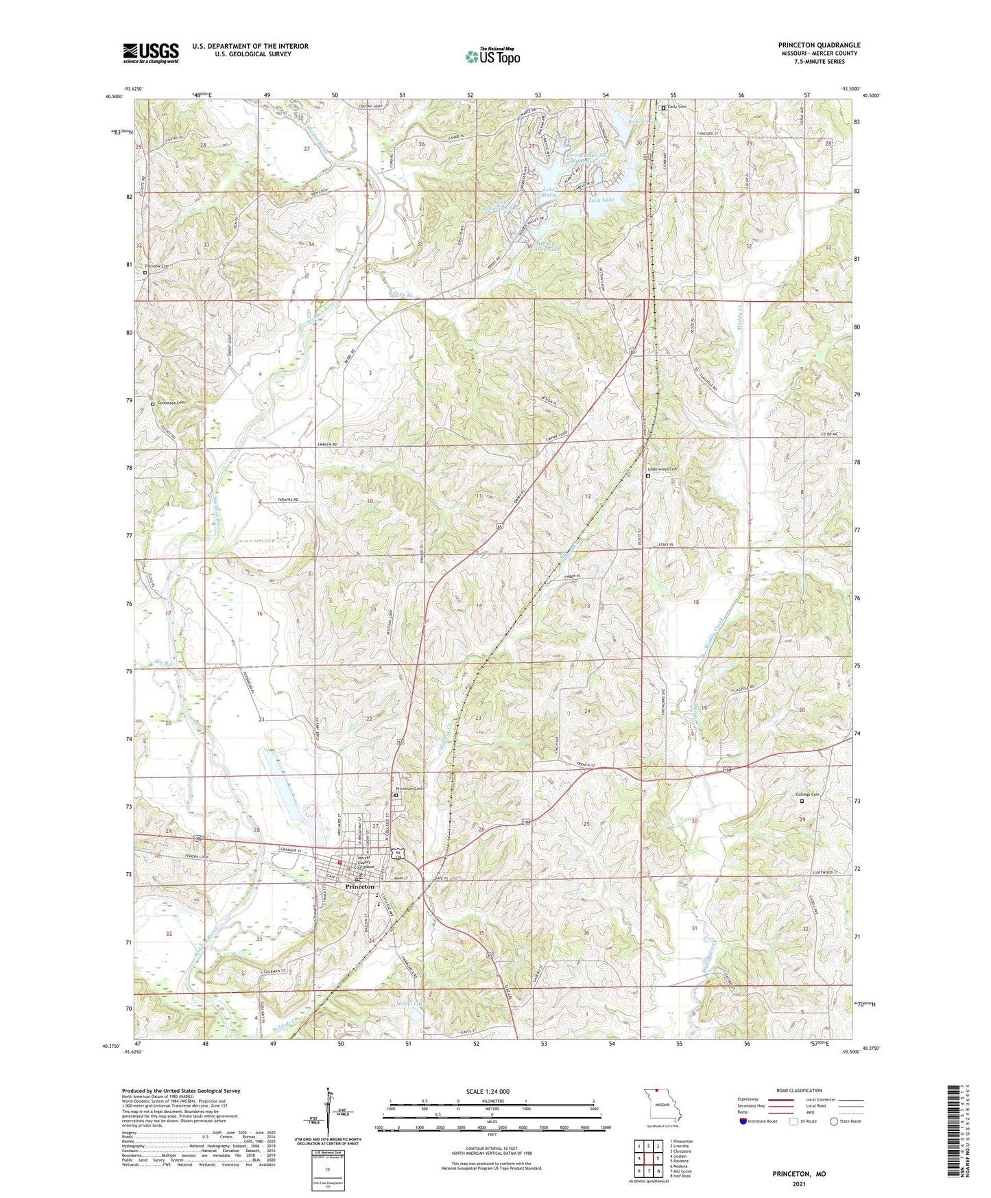 Princeton Missouri US Topo Map Image