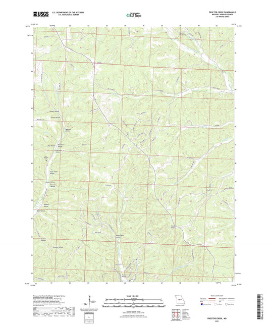 Proctor Creek Missouri US Topo Map Image