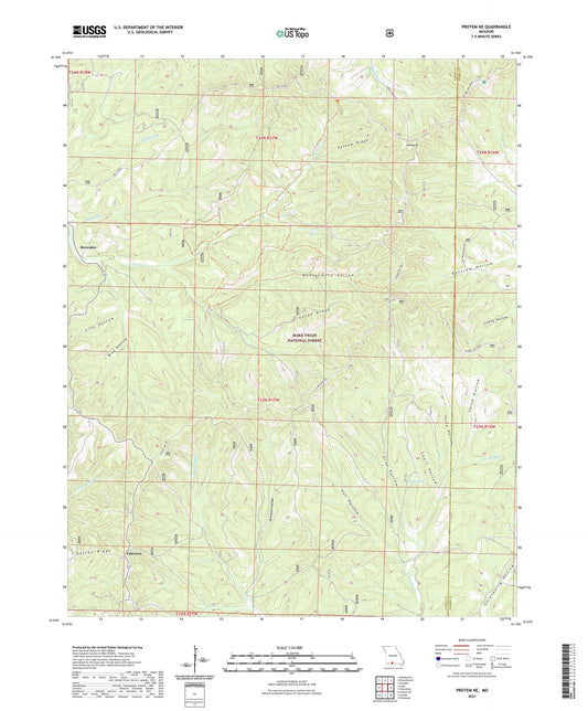 Protem NE Missouri US Topo Map Image