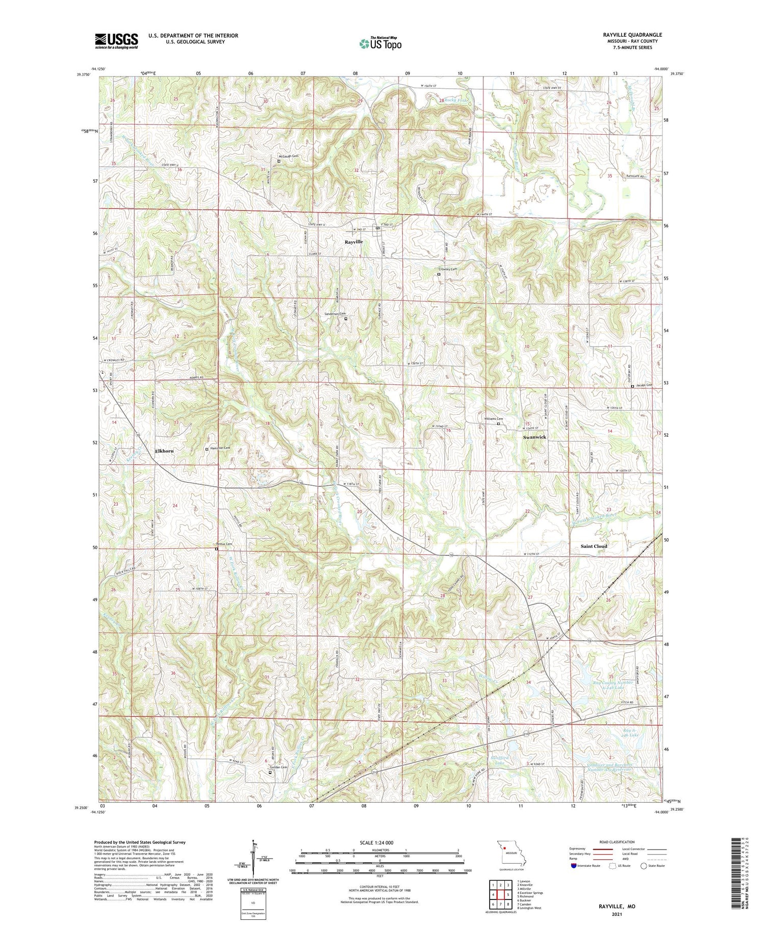 Rayville Missouri US Topo Map Image