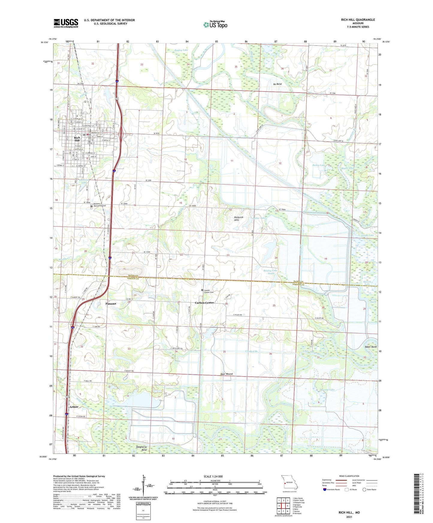 Rich Hill Missouri US Topo Map Image