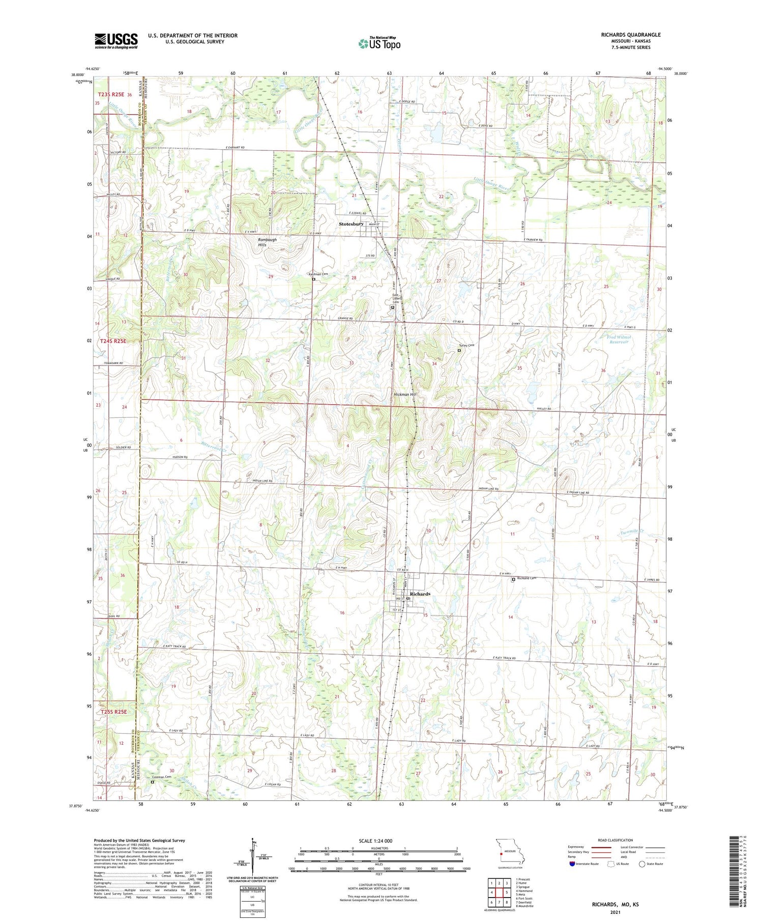 Richards Missouri US Topo Map Image