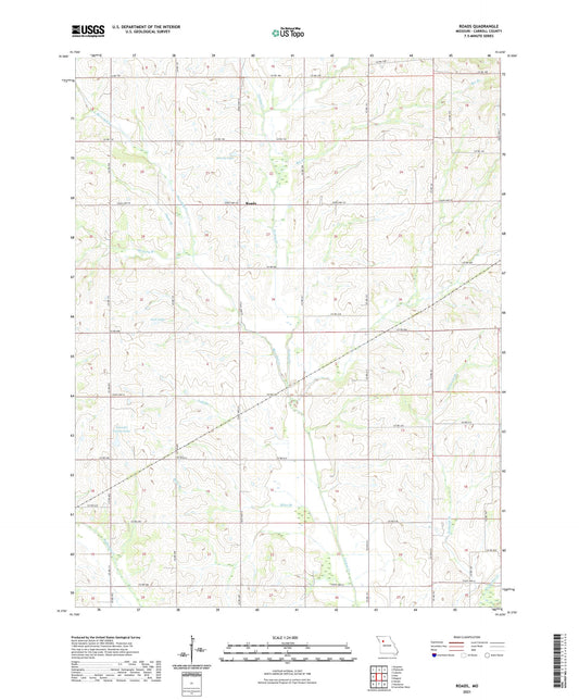 Roads Missouri US Topo Map Image